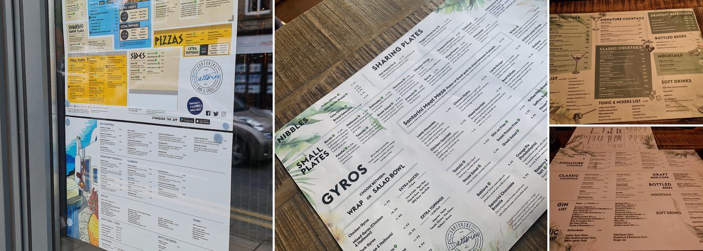 Santorini Bar & Grill Menu