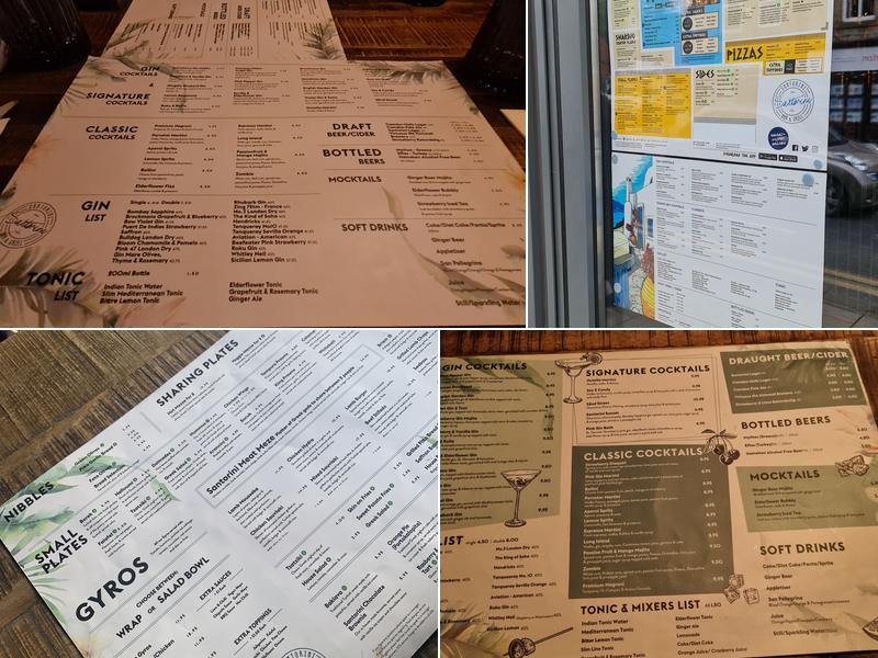 Santorini Bar & Grill Menu