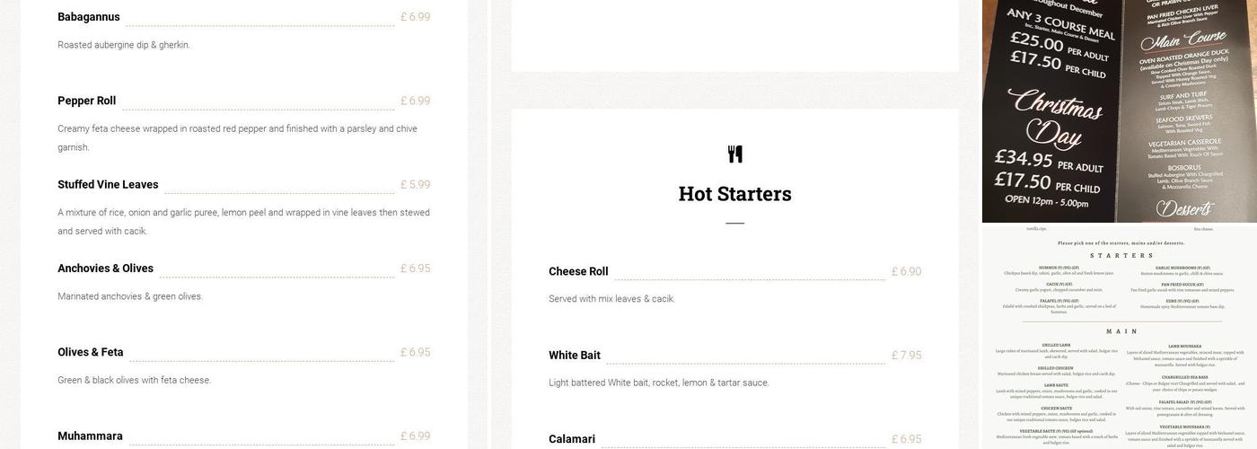 The Olive Branch Menu