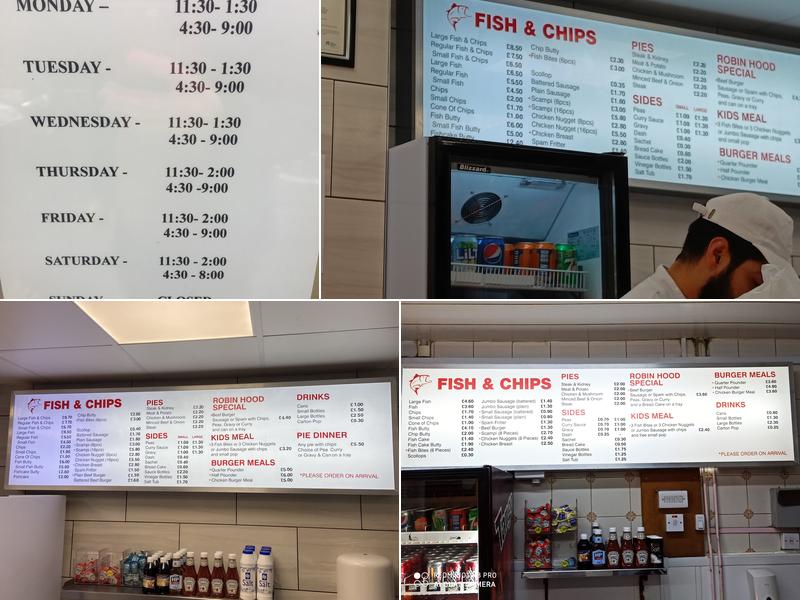 Robin Hood Fisheries Menu