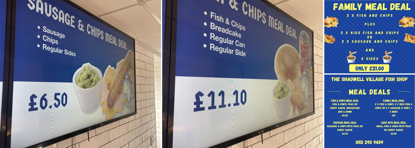 Shadwell Village Fish Shop Menu