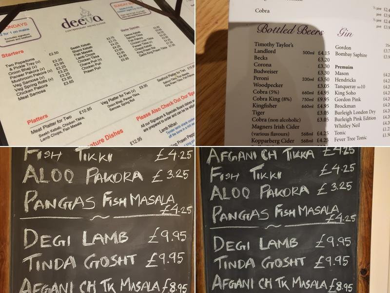 Deeva Restaurant Menu