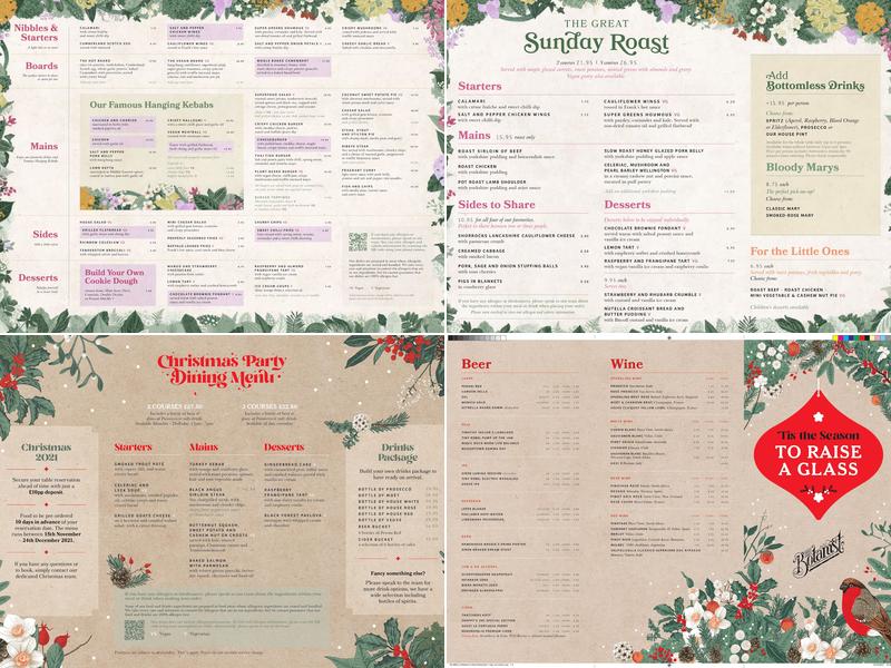 The Botanist Bar & Restaurant Leeds Menu