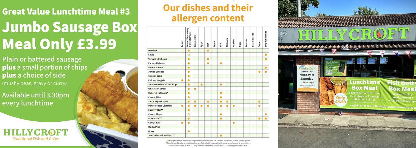 Hillycroft Fisheries Menu