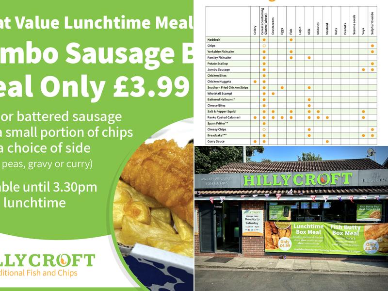 Hillycroft Fisheries Menu