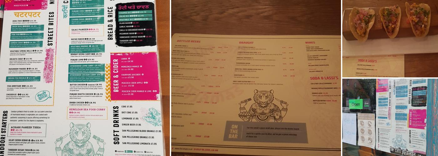 The Cat's Pyjamas Menu