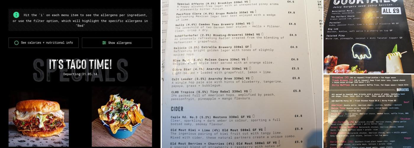 Fat Hippo Headingley Menu