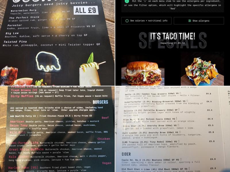 Fat Hippo Headingley Menu