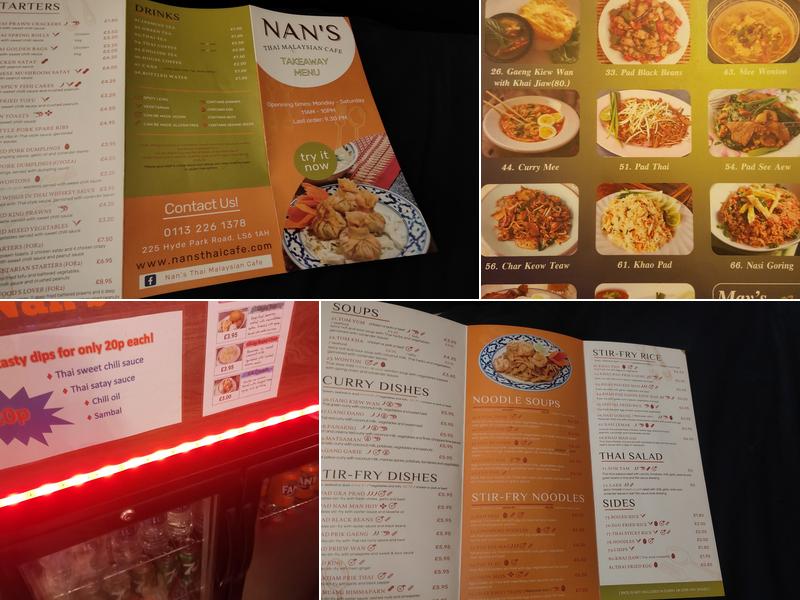 Nan's Thai Malaysian Cafe Menu