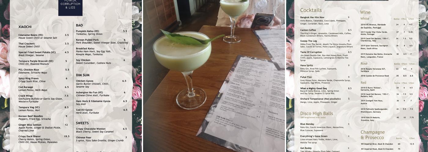 Power, Corruption & Lies Menu