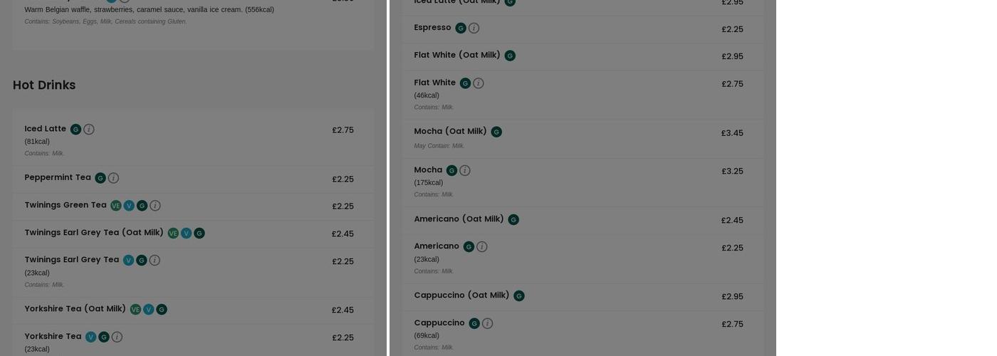 Revolution Leeds - Electric Press Menu