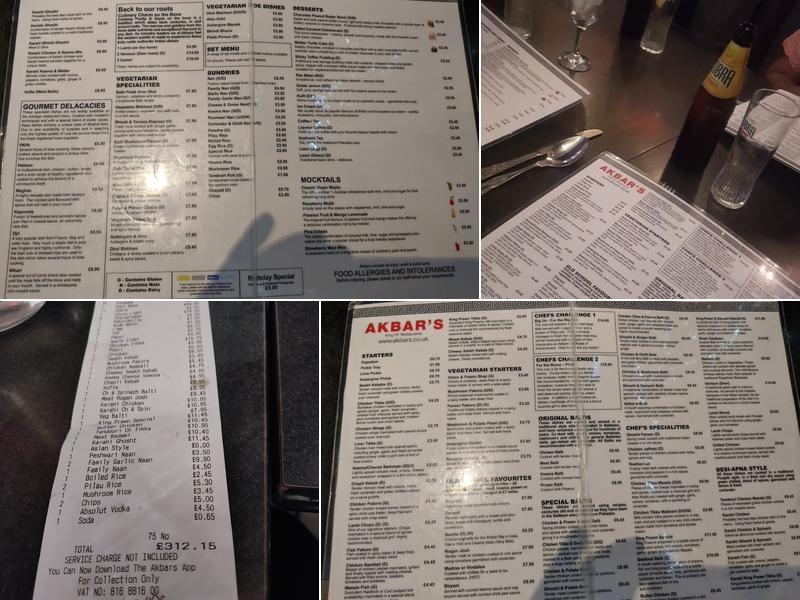 Akbar's Restaurant Menu