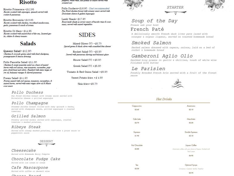 Gallery FortyOne Menu