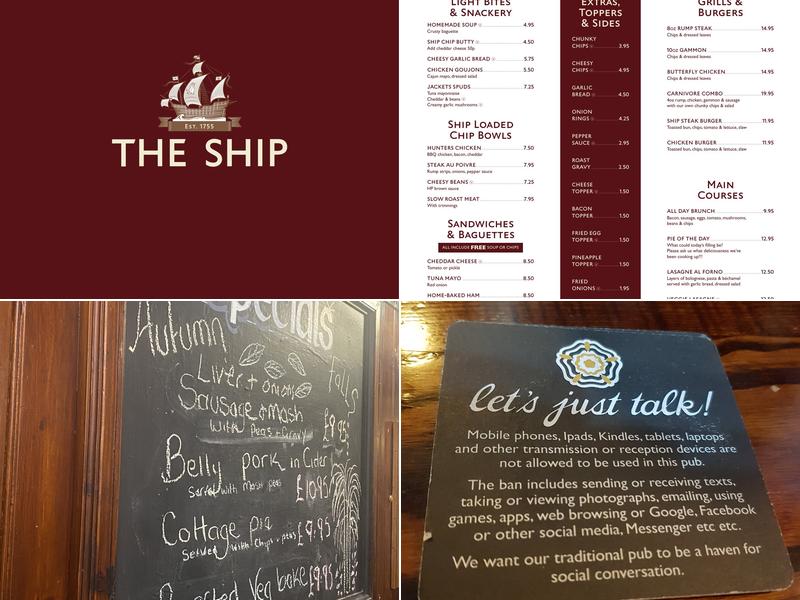 The Ship Inn Menu