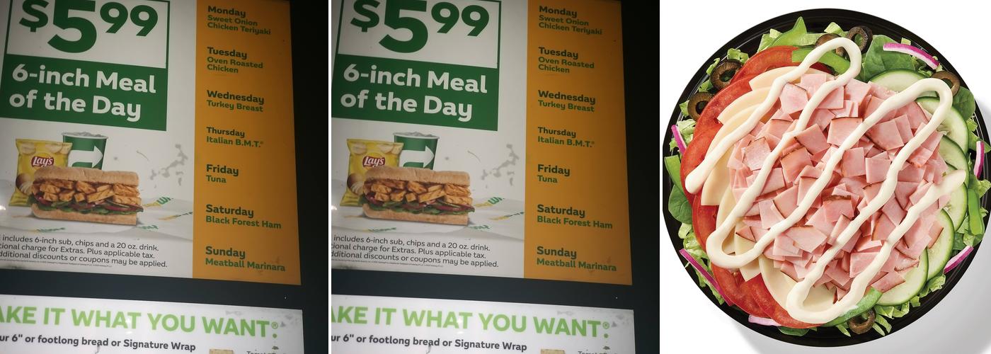 Subway Menu