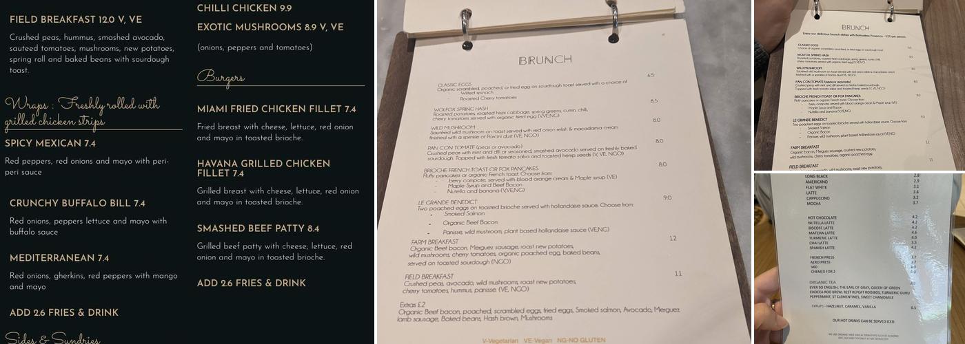 Wolfox Leeds - Organic Coffee Roasters Menu