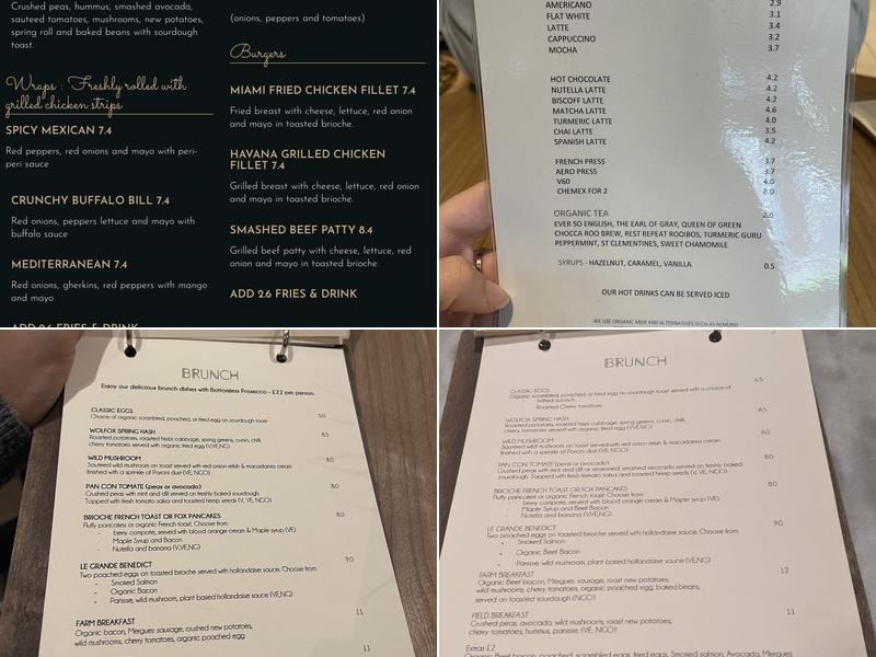 Wolfox Leeds - Organic Coffee Roasters Menu
