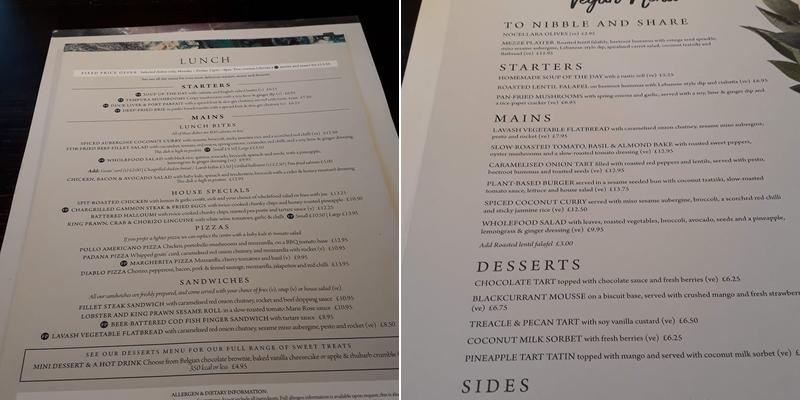 Deer Park Hotel Leeds Menu