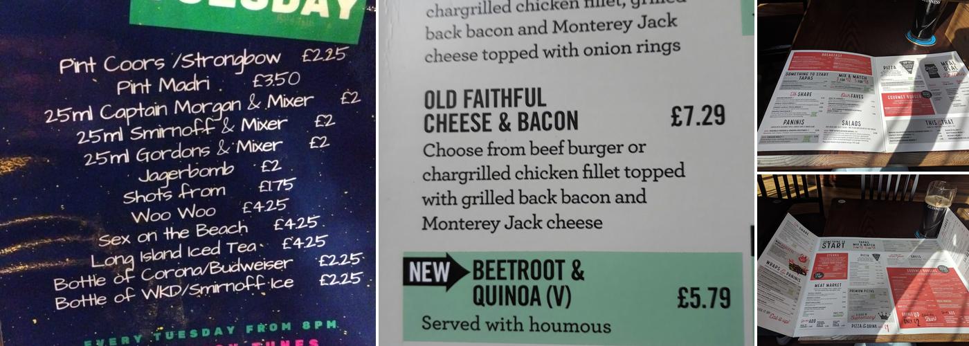 The Original Oak Menu