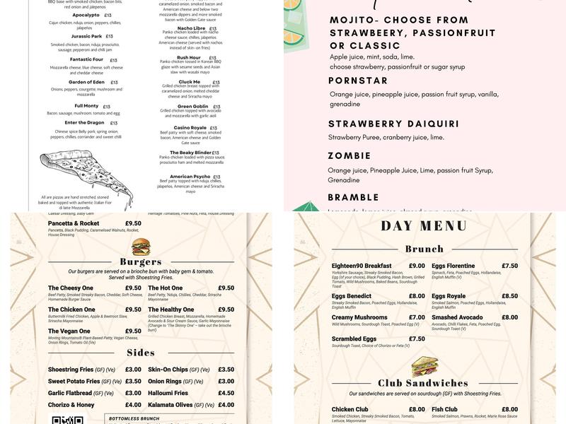 Eighteen90 Menu