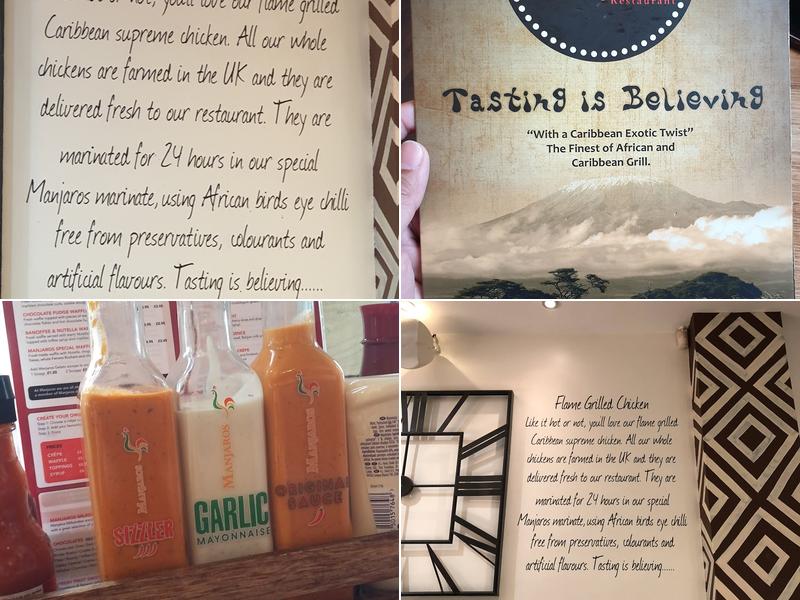 MANJAROS RESTAURANT Menu