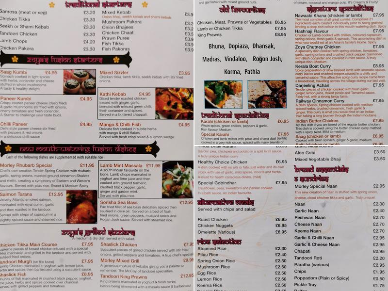 Zoya Morley Menu