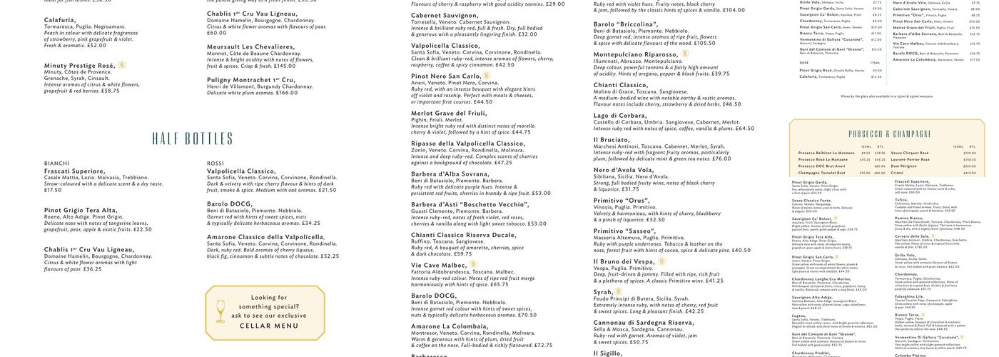 San Carlo Flying Pizza - Leeds Menu