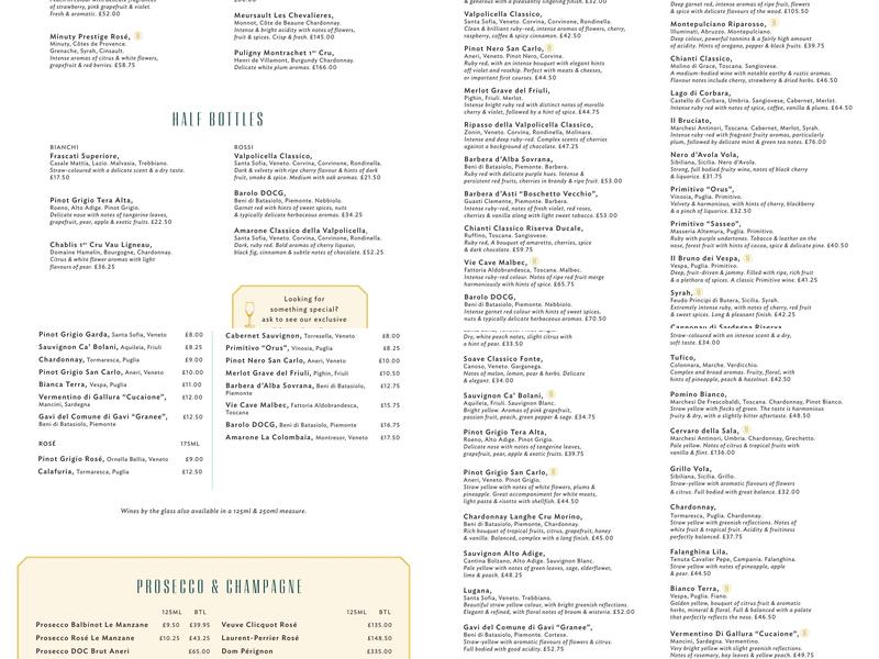 San Carlo Flying Pizza - Leeds Menu