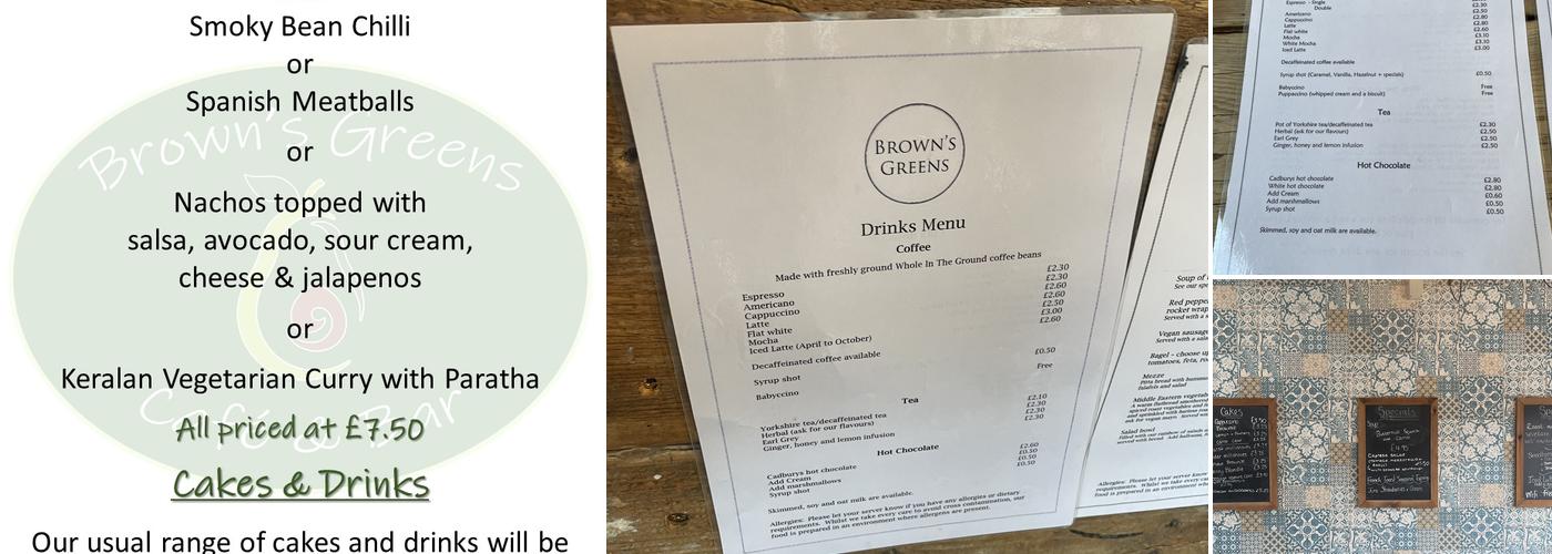 Brown's Greens Vegetarian Cafe Ltd Menu