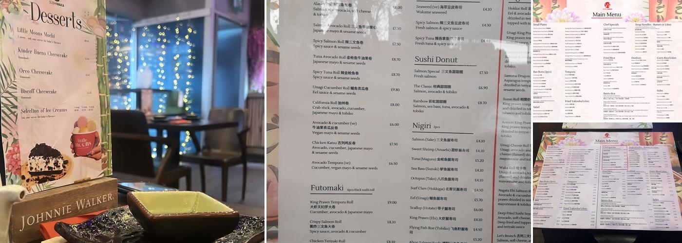 Sushi Waka Menu