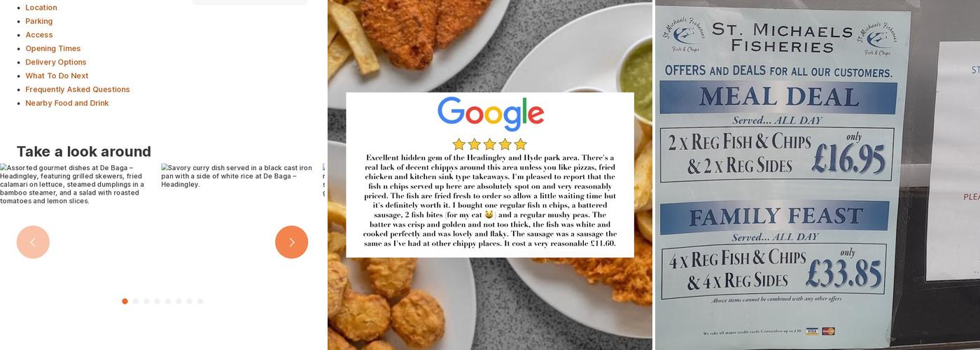 St. Michael's Fisheries Menu