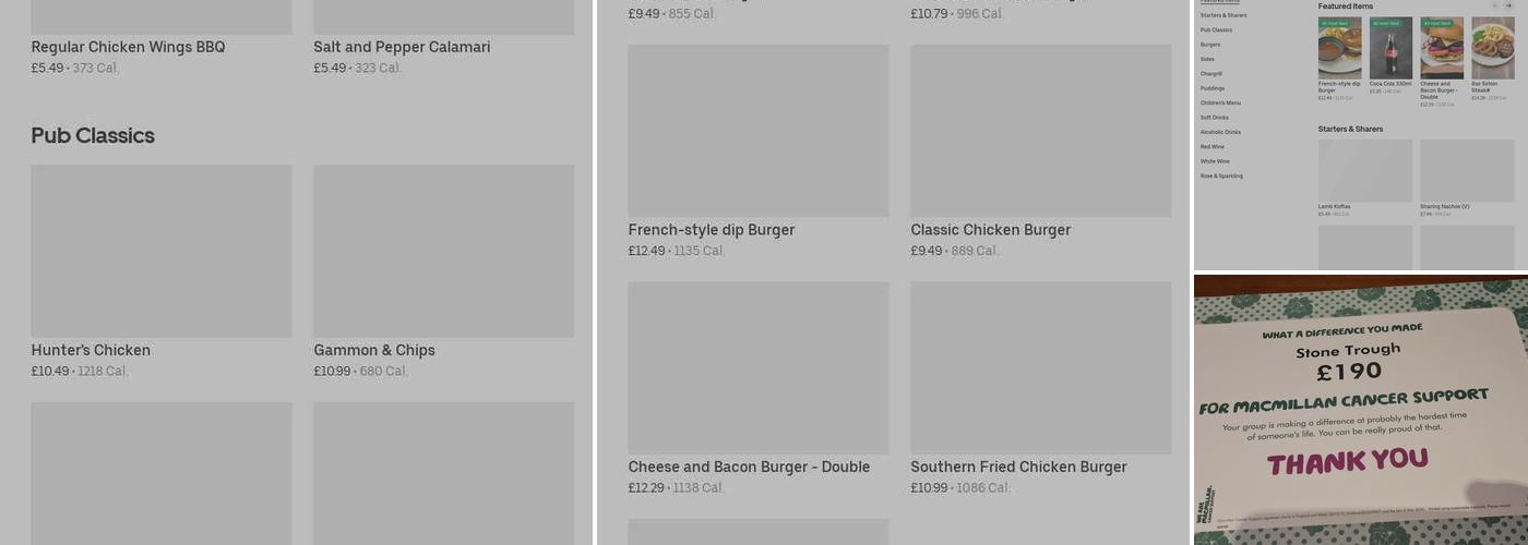 The Stone Trough Menu