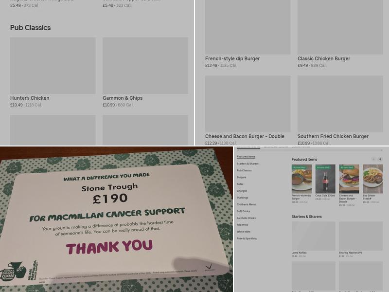 The Stone Trough Menu