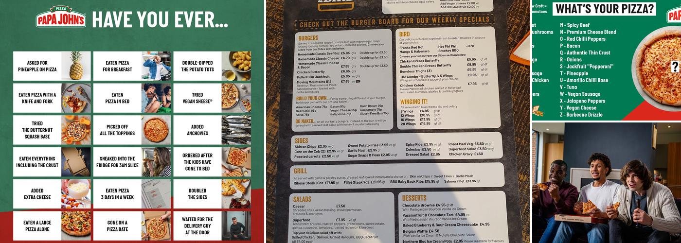 Papa John's Pizza Menu
