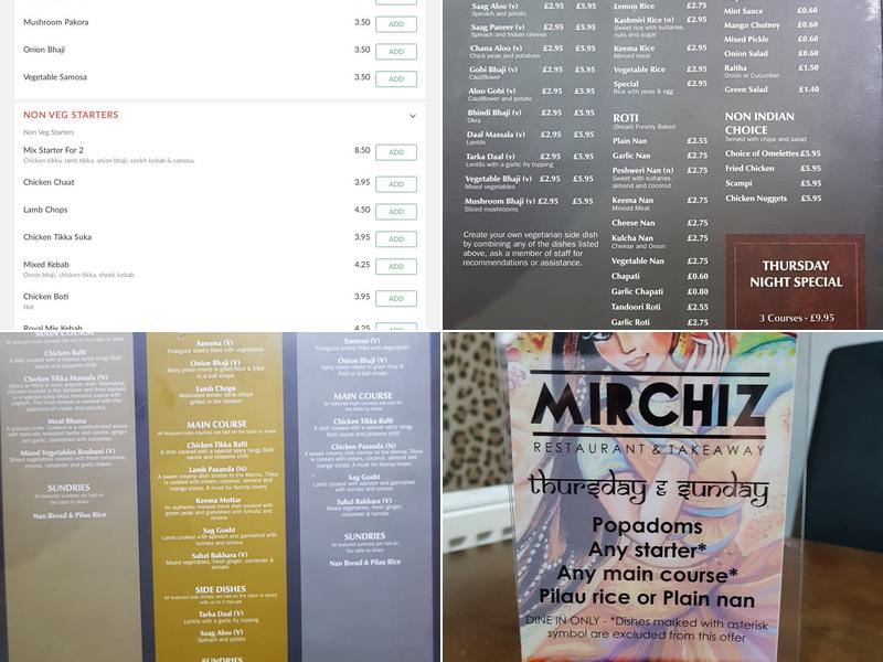 Mirchiz Leeds Menu