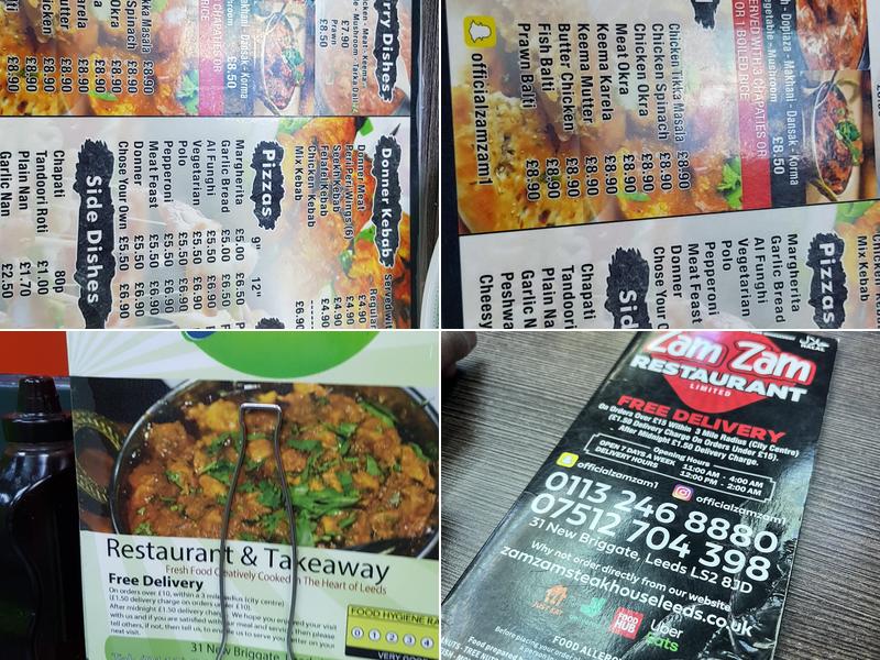 Zam Zam Leeds Menu