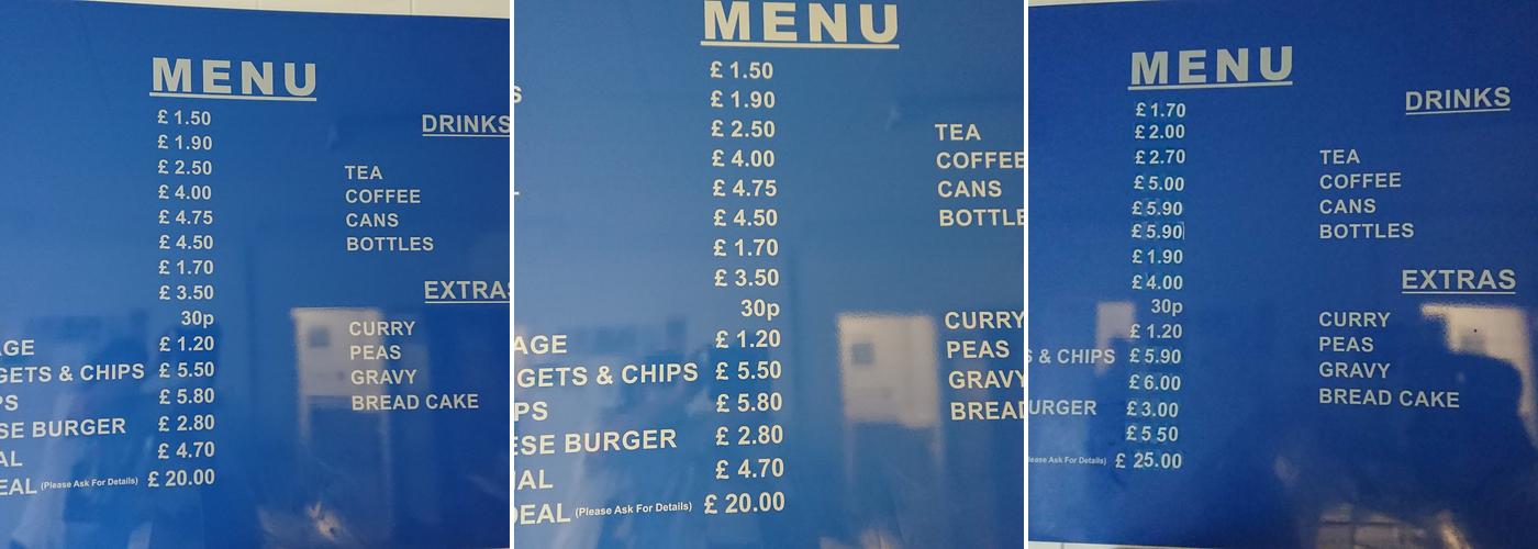 Lingfield Fisheries Menu