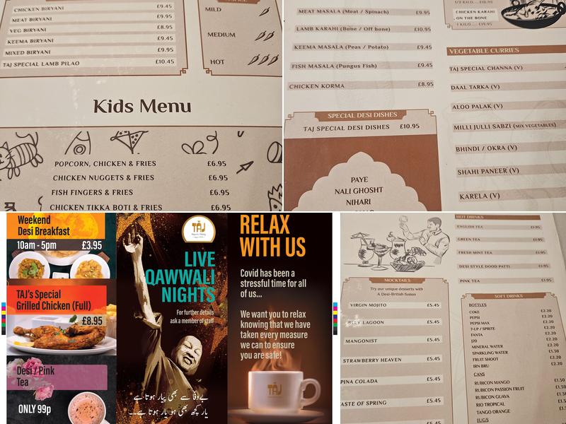 Taj Majestic Dining Menu