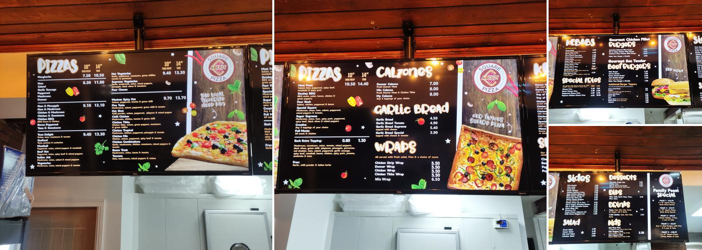 Square About Pizza Menu