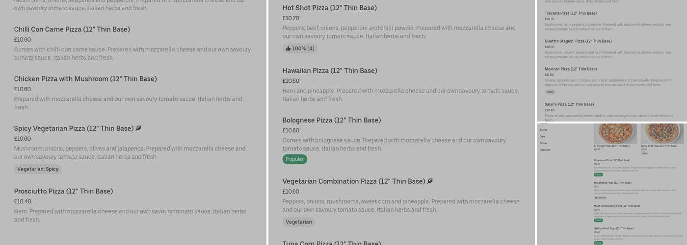 Rivoli Pizzeria Menu