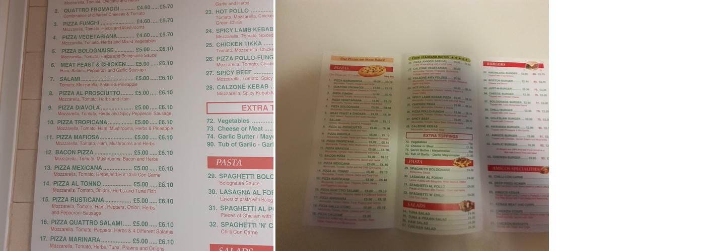 Amigos Menu