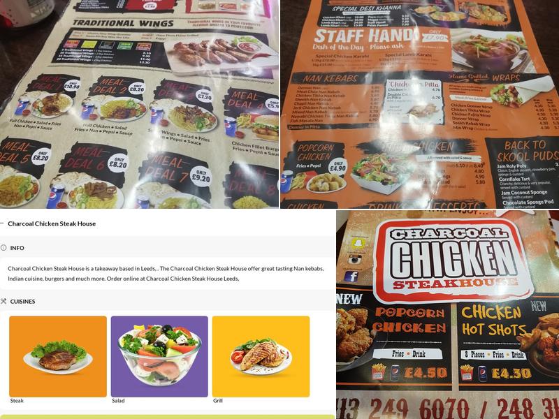 Charcoal Chicken Steak House Menu