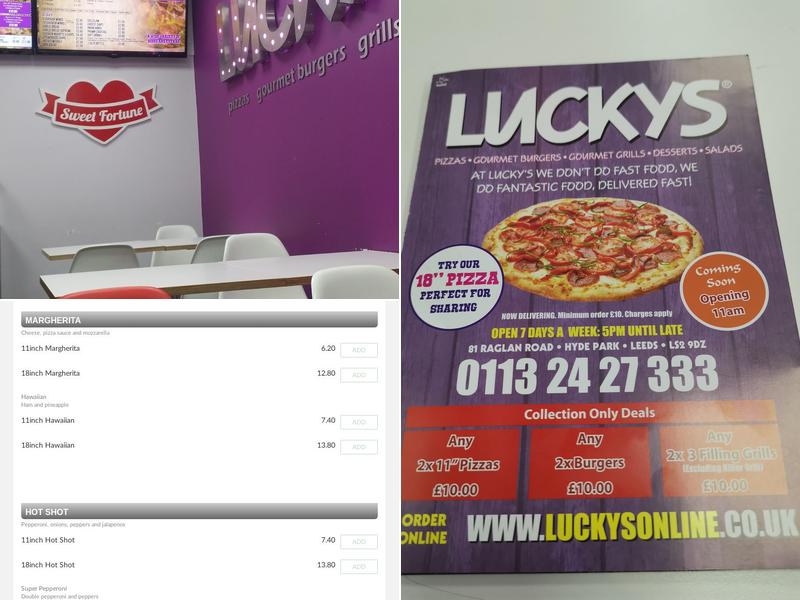Luckys Leeds Menu