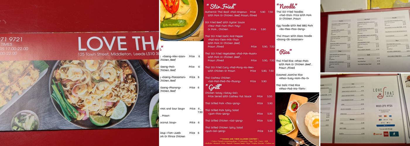 Love Thai Menu