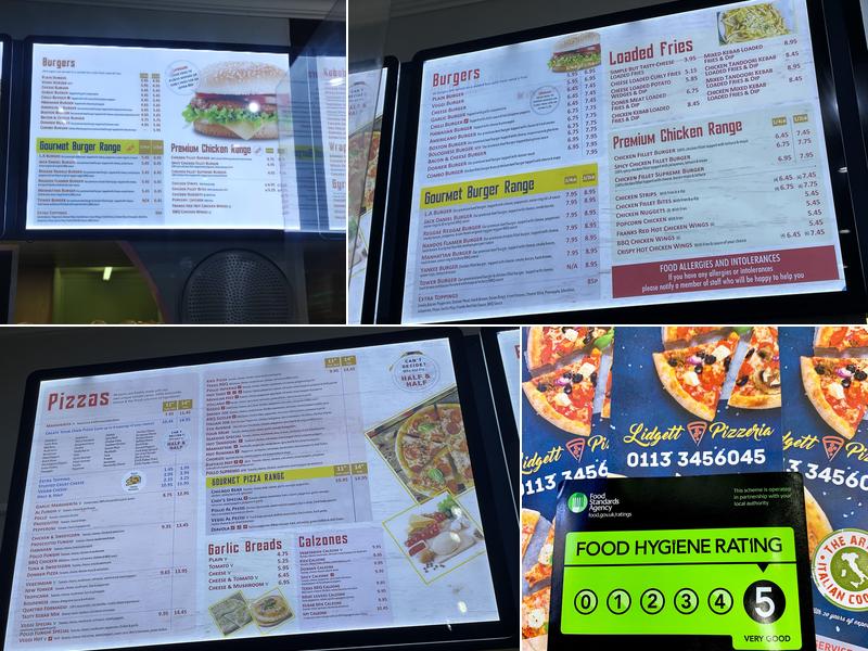Lidgett pizzeria Menu