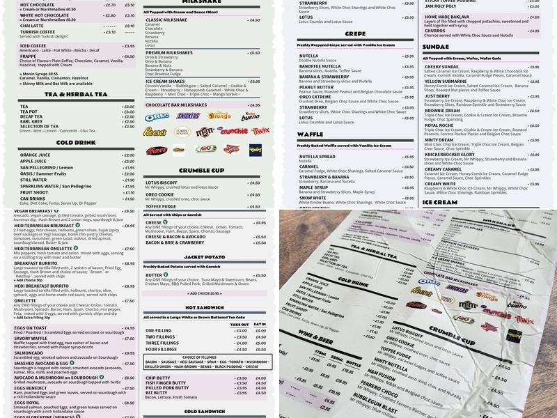 Corner House Kitchen & Dessert Bar Menu