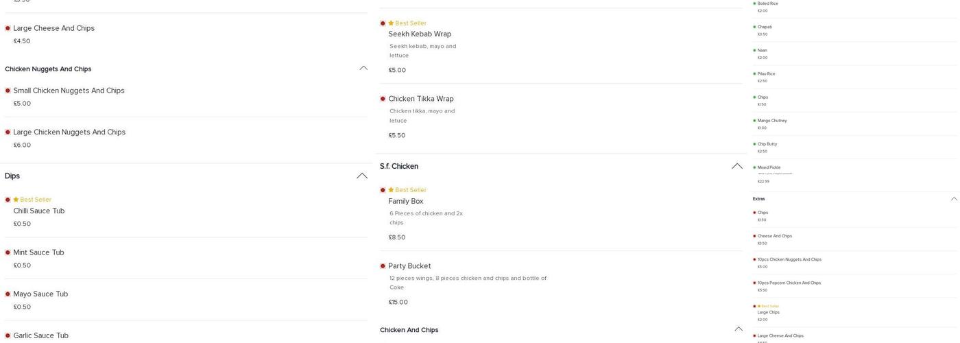 Adil's Takeaway Menu