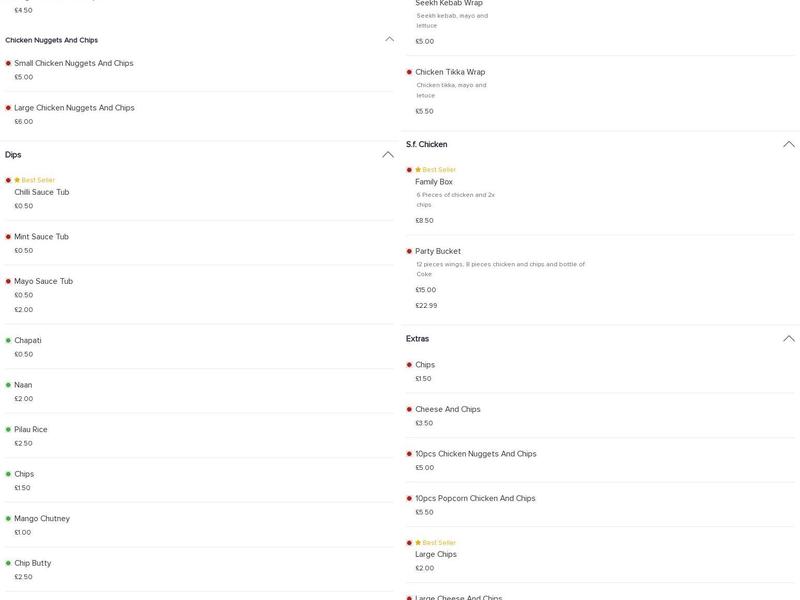 Adil's Takeaway Menu