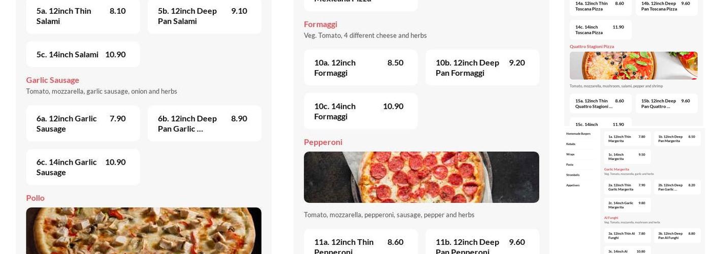 Di Carlo Pizzeria Menu