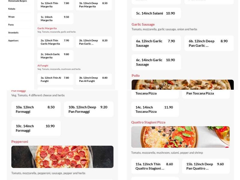 Di Carlo Pizzeria Menu